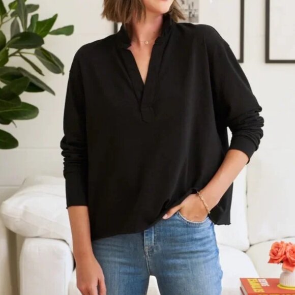 Frank & Eileen Tops - Frank & Eileen Patrick Popover Henley Sweatshirt Top Shirt Medium Triple Fleece